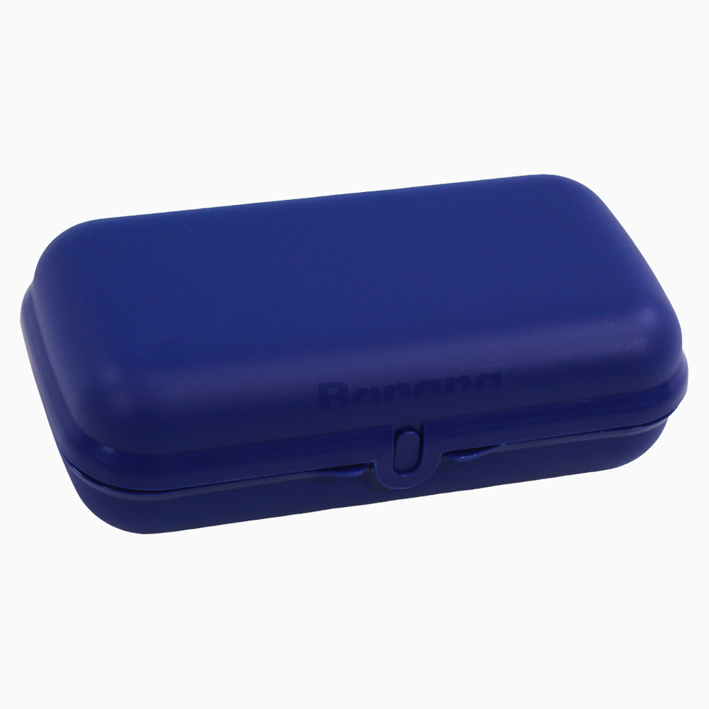 Navy Plastic Lunch Box Set – (3-in-1 Easy Lock)