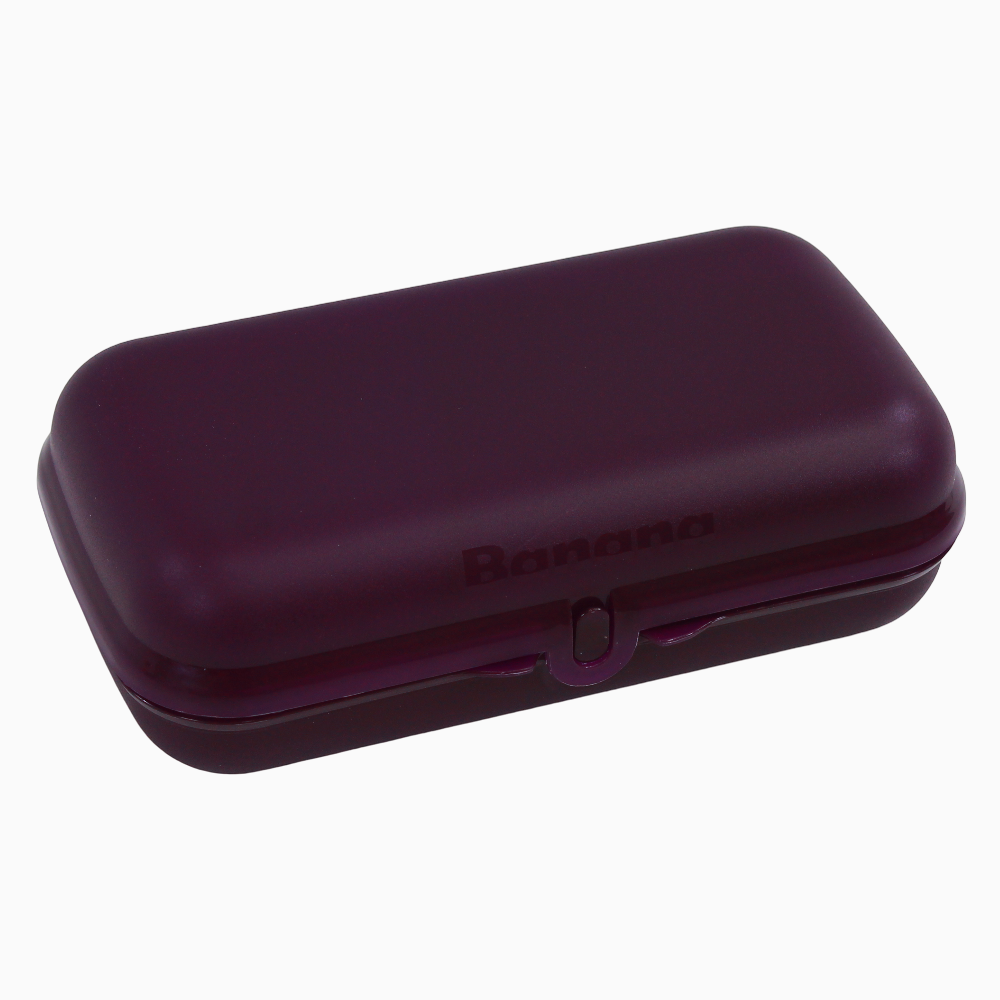 Purple Plastic Lunch Box Set – (3-in-1 Easy Lock)