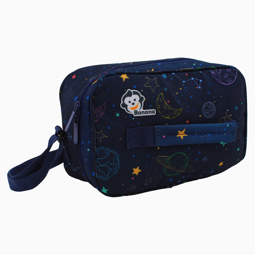 Fabric Lunch Bag – Navy with Outer Space Design