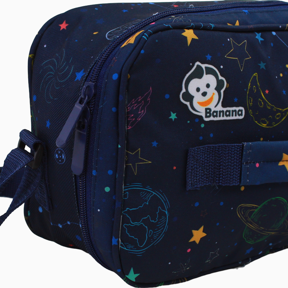 Fabric Lunch Bag – Navy with Outer Space Design