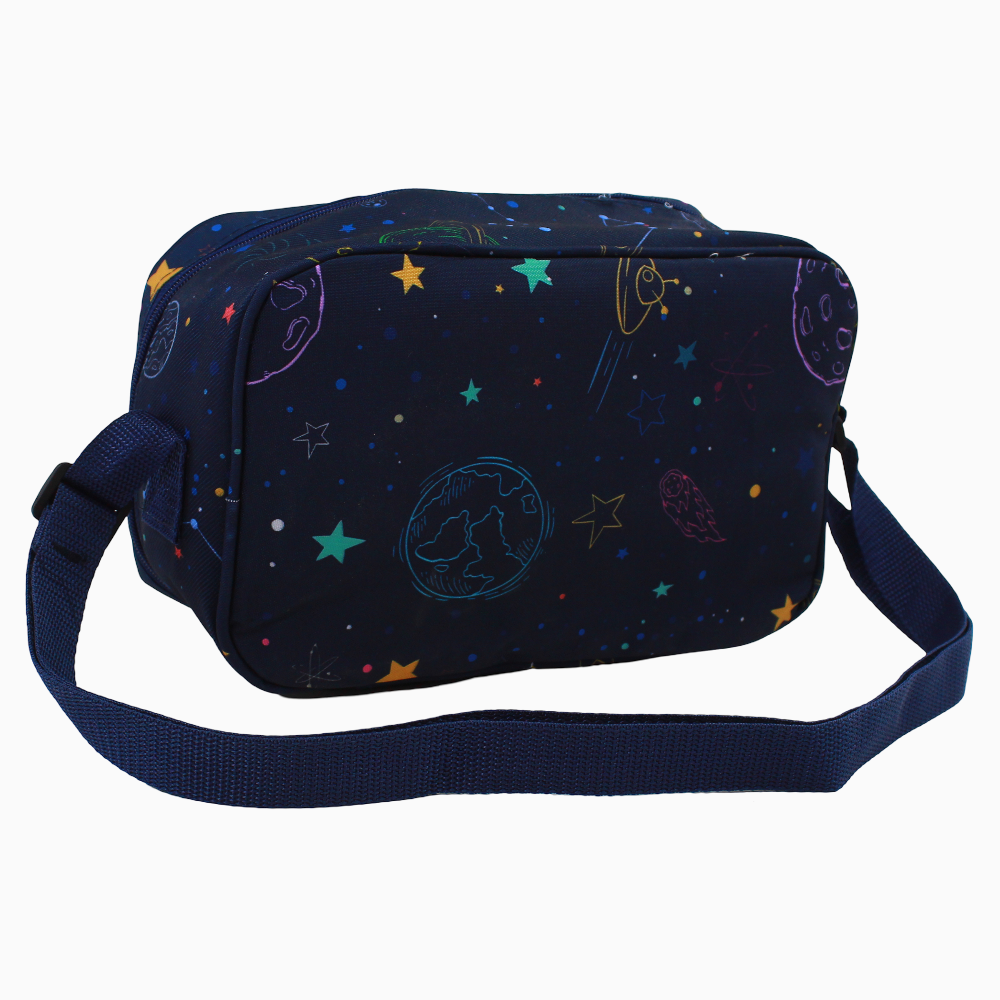 Fabric Lunch Bag – Navy with Outer Space Design