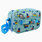 Fabric Lunch Bag – Aqua with Boats Design