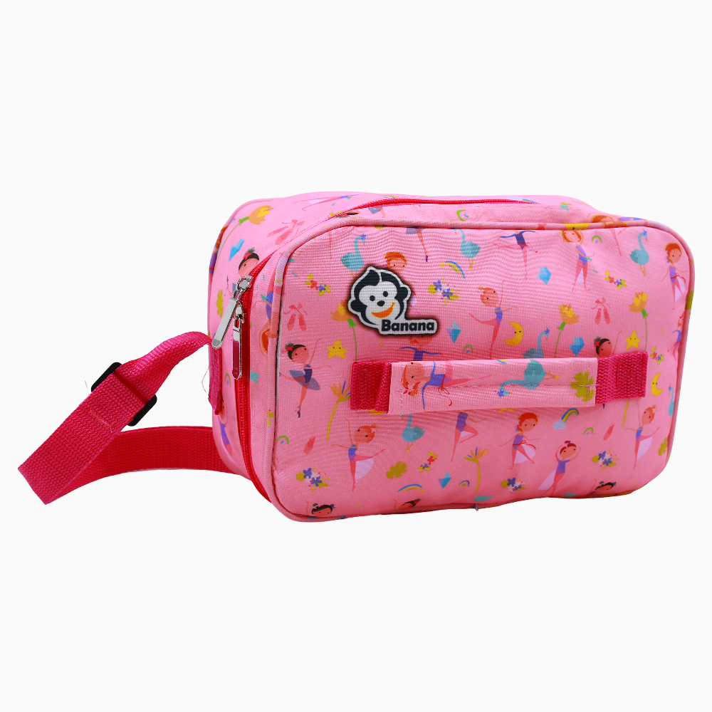 Fabric Lunch Bag – Pink with Dancing Ballerina Design