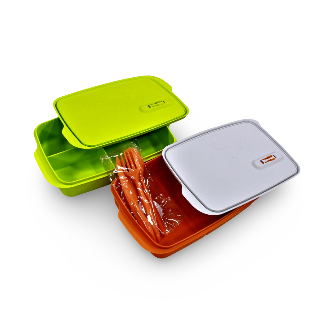 Banana 2-Piece Lunch Box 1L – Green & Orange