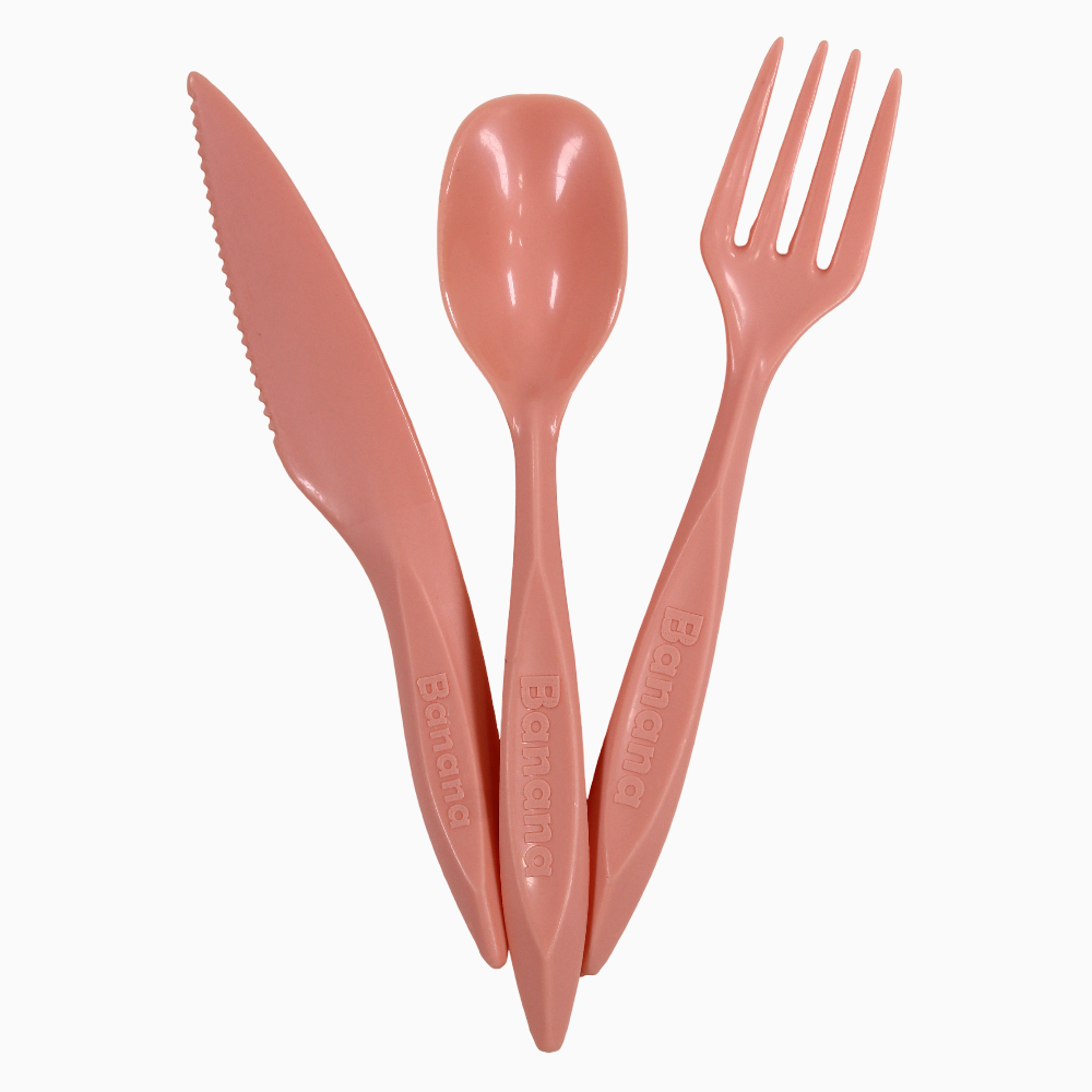 Plastic Cutlery Set – Salmon