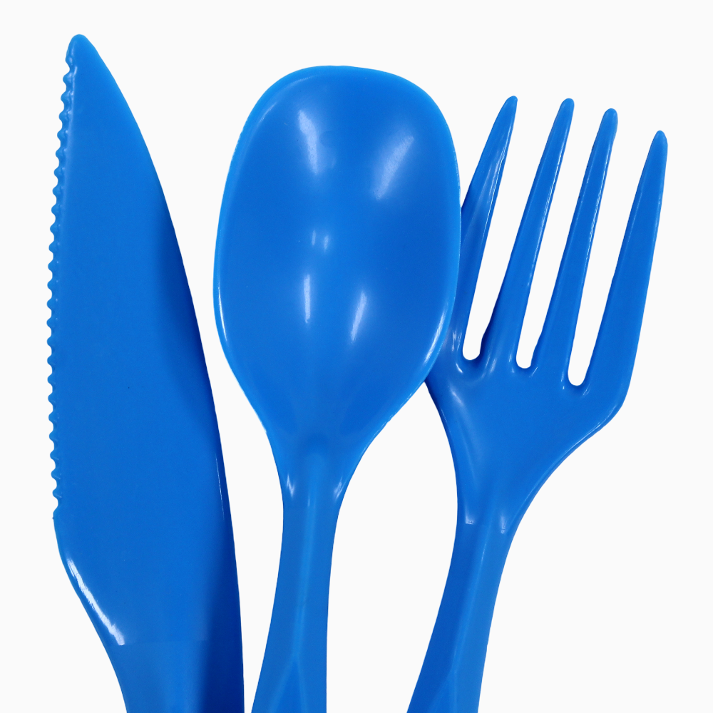 Plastic Cutlery Set – Blue