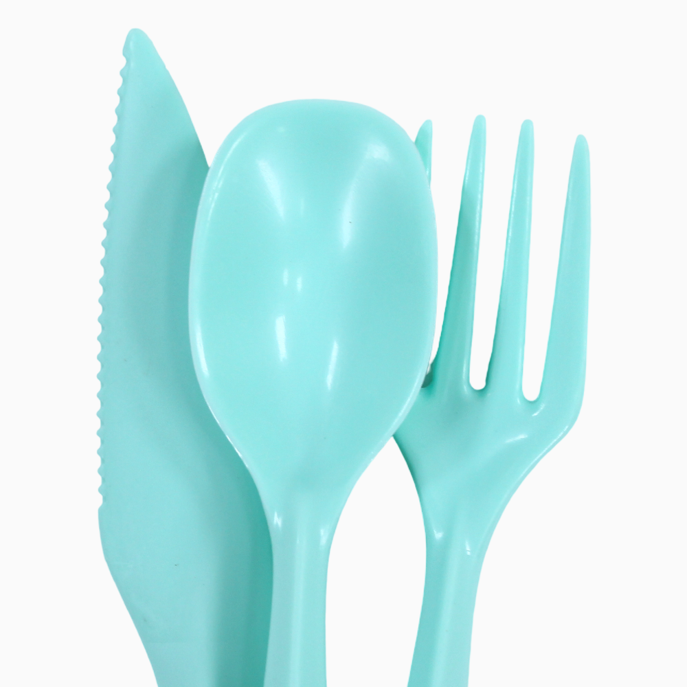 Plastic Cutlery Set - Mint Green