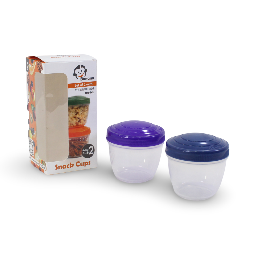 Banana Happy Cup 300ml – Purple & Navy (Pack Of 2)