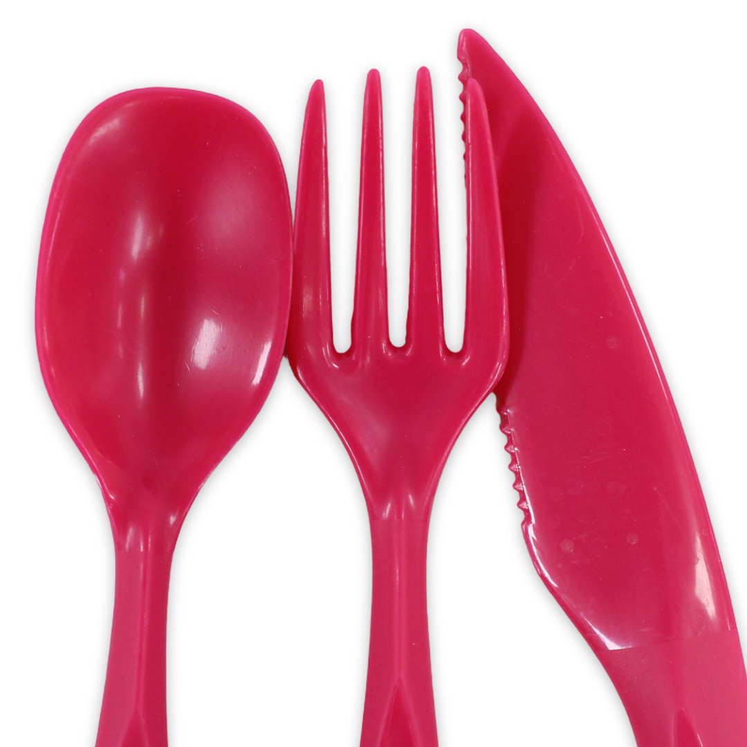 Banana Plastic Cutlery Set (Fork ,Spoon & Knife) – Fuchsia