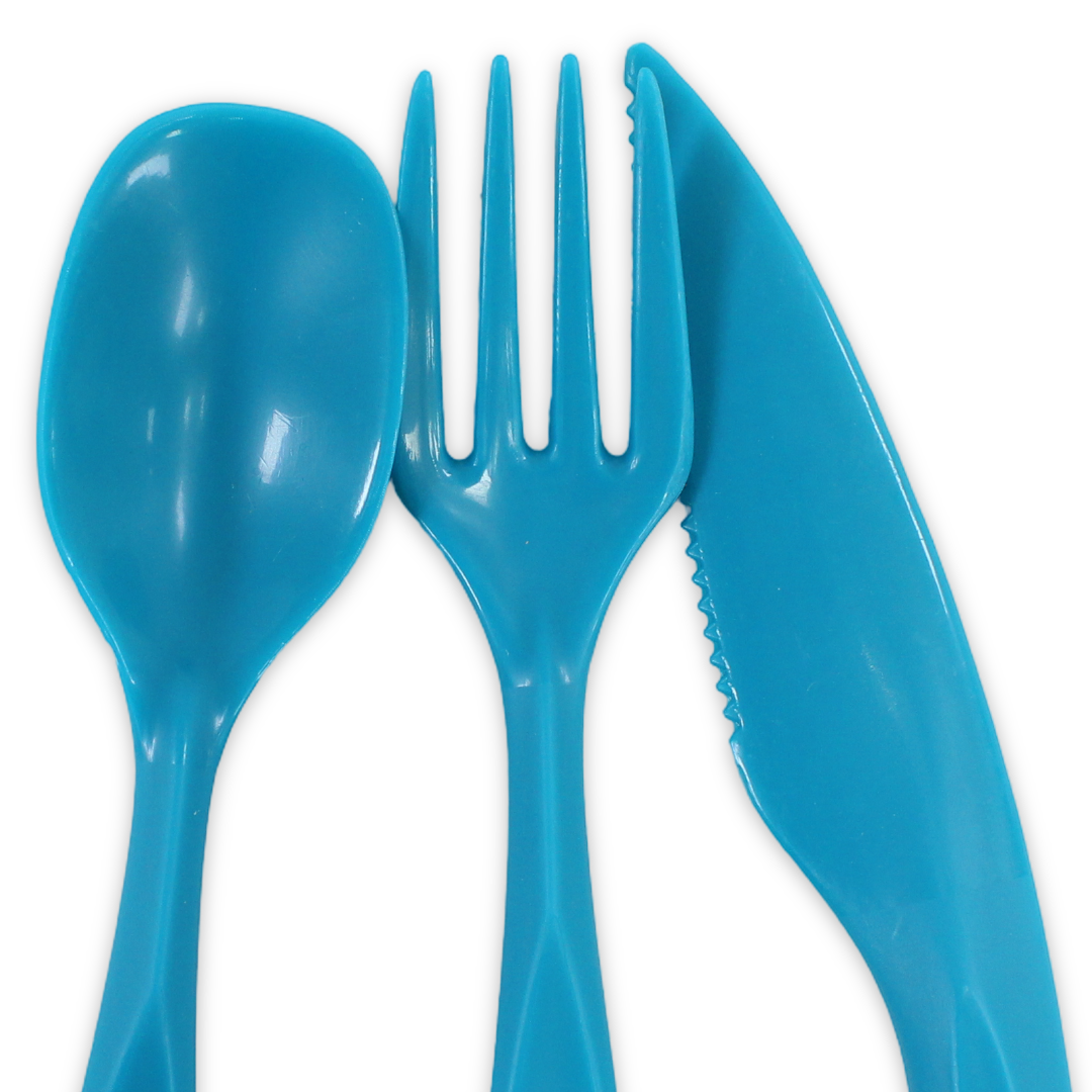 Banana Plastic Cutlery Set (Fork ,Spoon & Knife) – Turquoise