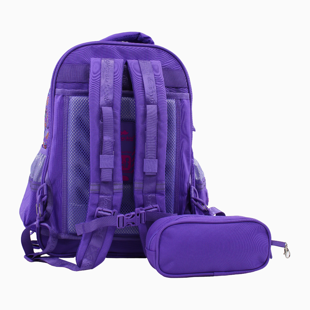 Roller Time School Set – 17 Inches, Purple, Sleek & Sporty (Backpack + Pencil Case)