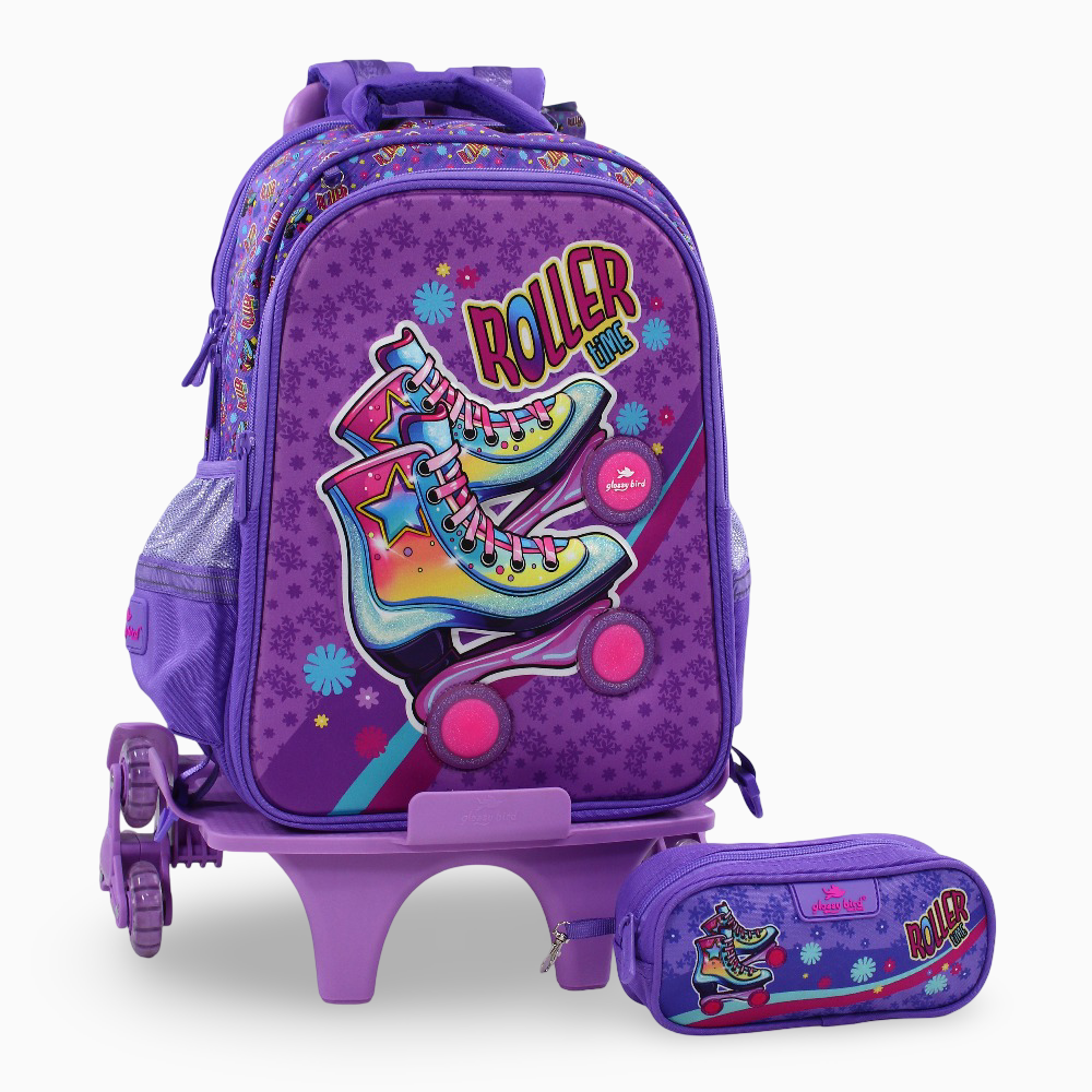 Roller Time School Set – 17 Inches (Trolley Bag + Pencil Case)