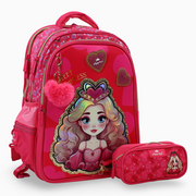 Sweet Princess School Set – 17 Inches, Pink & Practical (Backpack + Pencil Case)