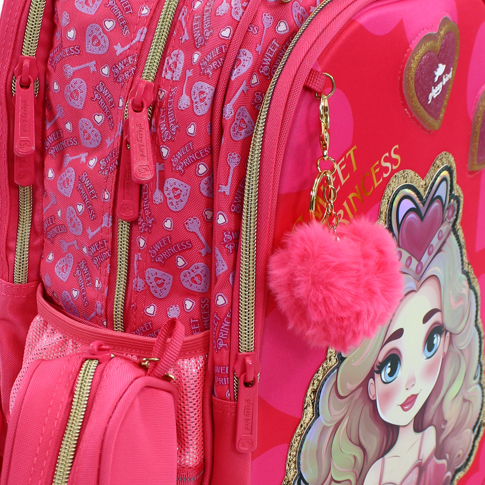 Sweet Princess School Set – 17 Inches, Pink & Practical (Backpack + Pencil Case)
