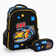 Car Block School Set – 17 Inches (Backpack & Pencil Case)