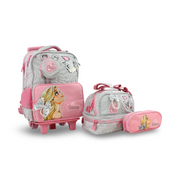 Glossy Bird School Set Rapunzel Trolley Backpack – Pink