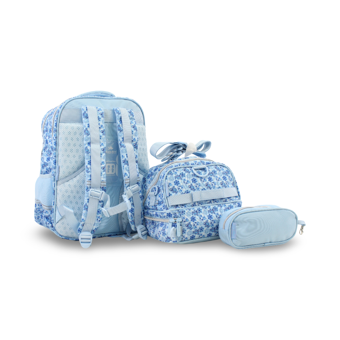 Glossy Bird School Set Elsa Backpack – Baby Blue