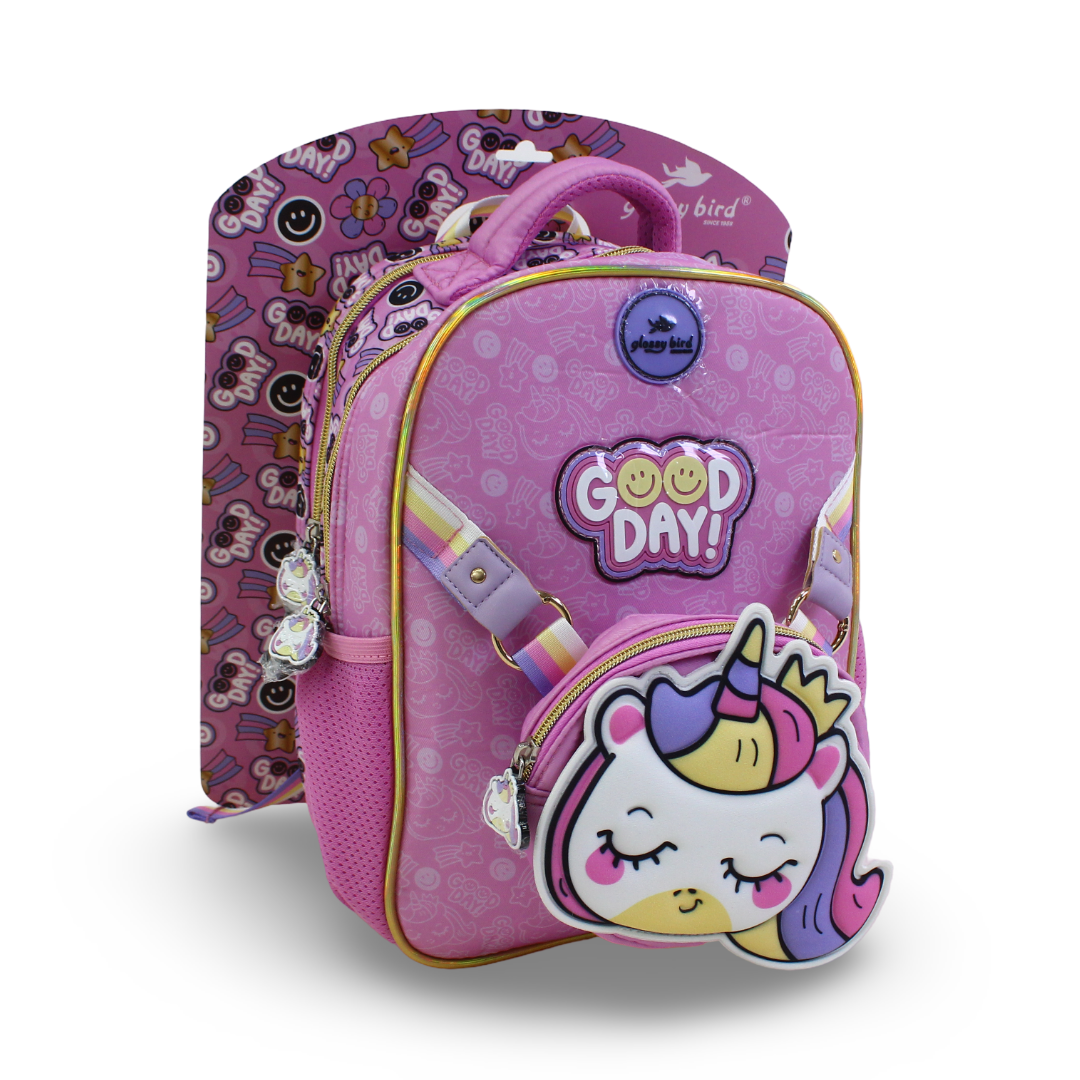 Glossy Bird "Good Day" Backpack – Pink
