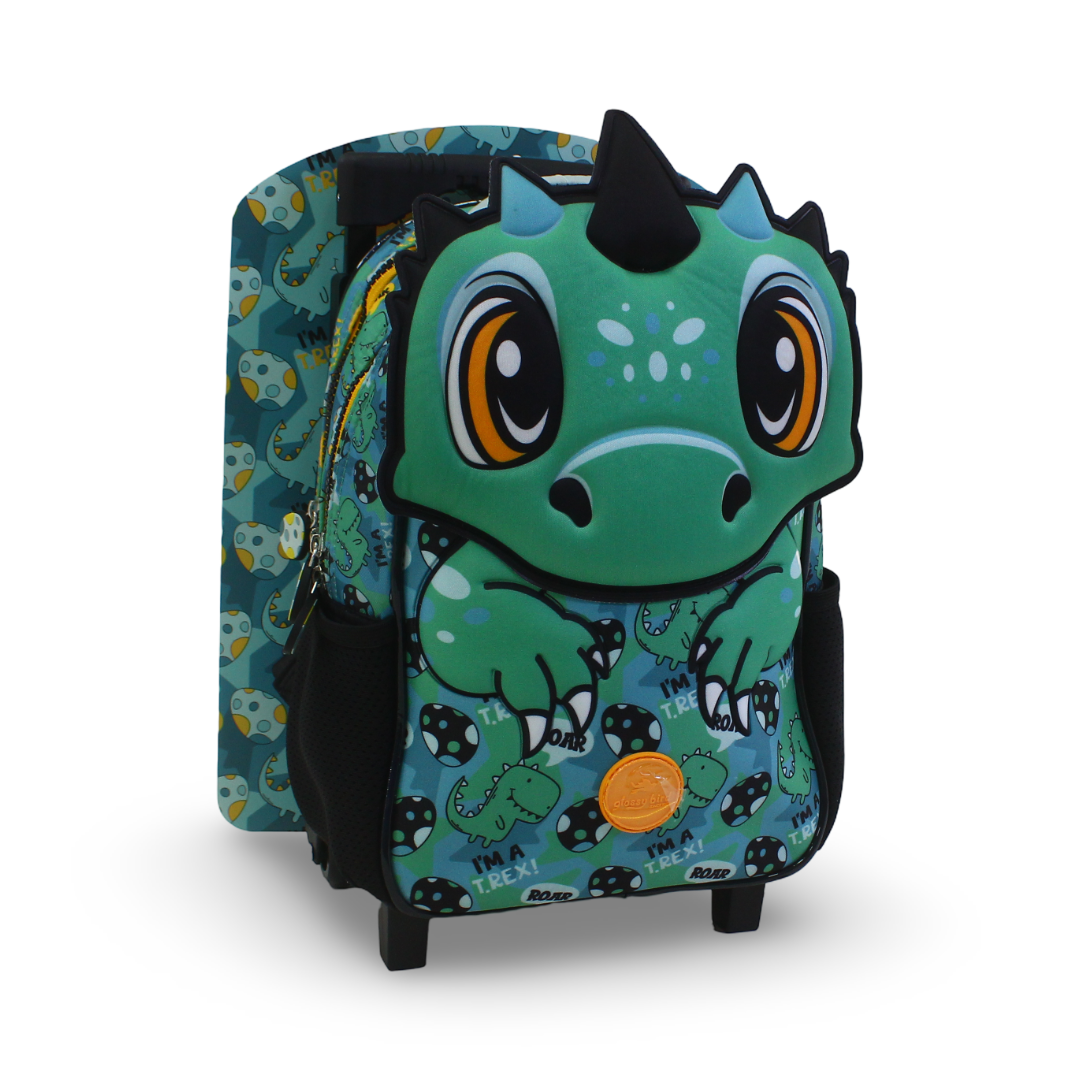 Glossy Bird Dino Backpack 12 Inches – Green - School