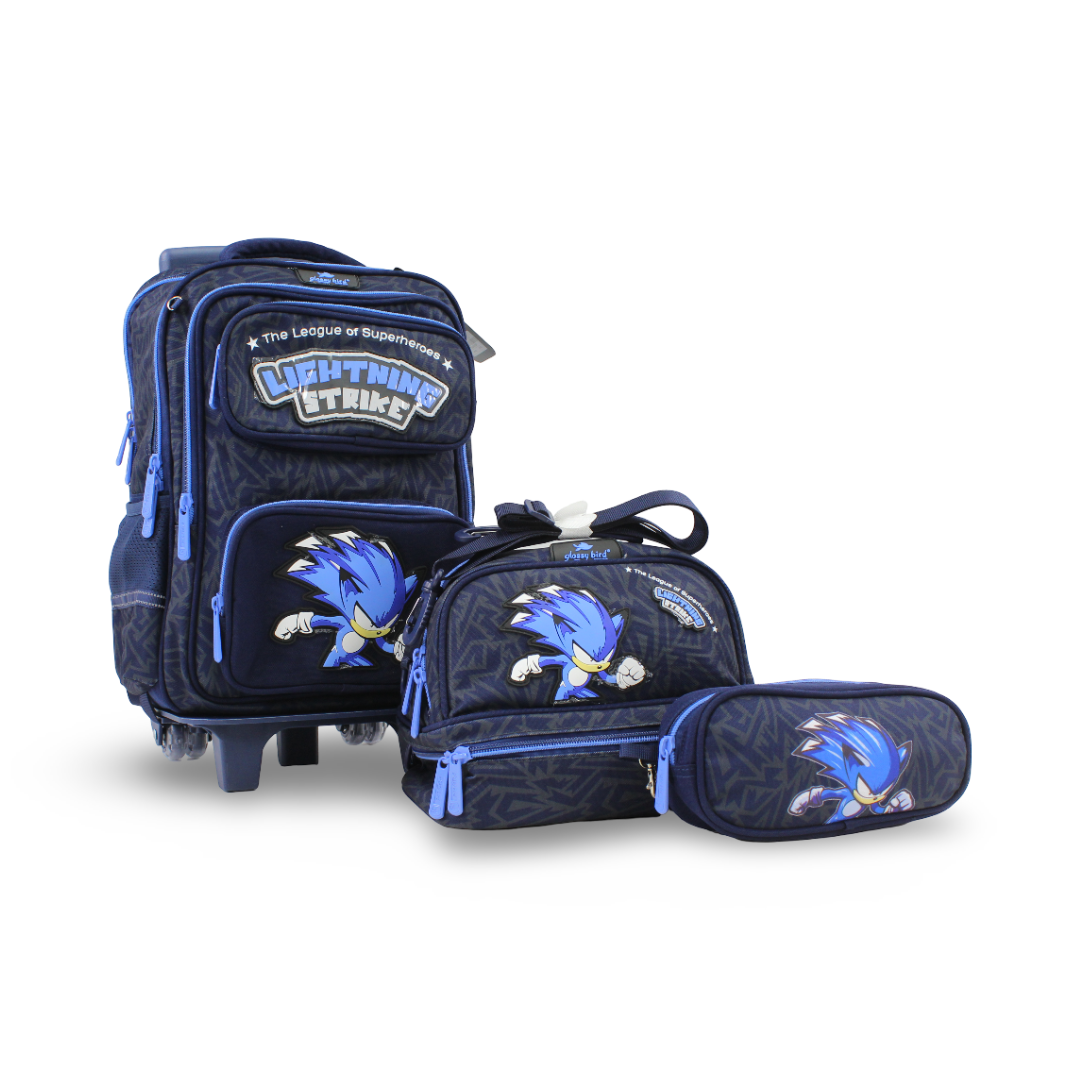 Glossy Bird School Set Sonic Backpack 16 Inches – Navy