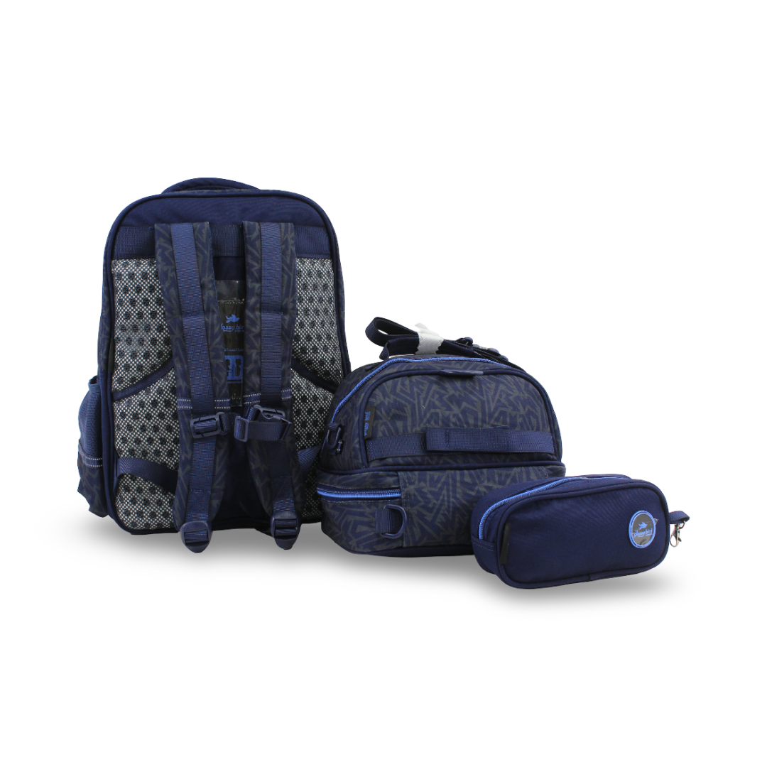 Glossy Bird School Set Dino Backpack – Navy
