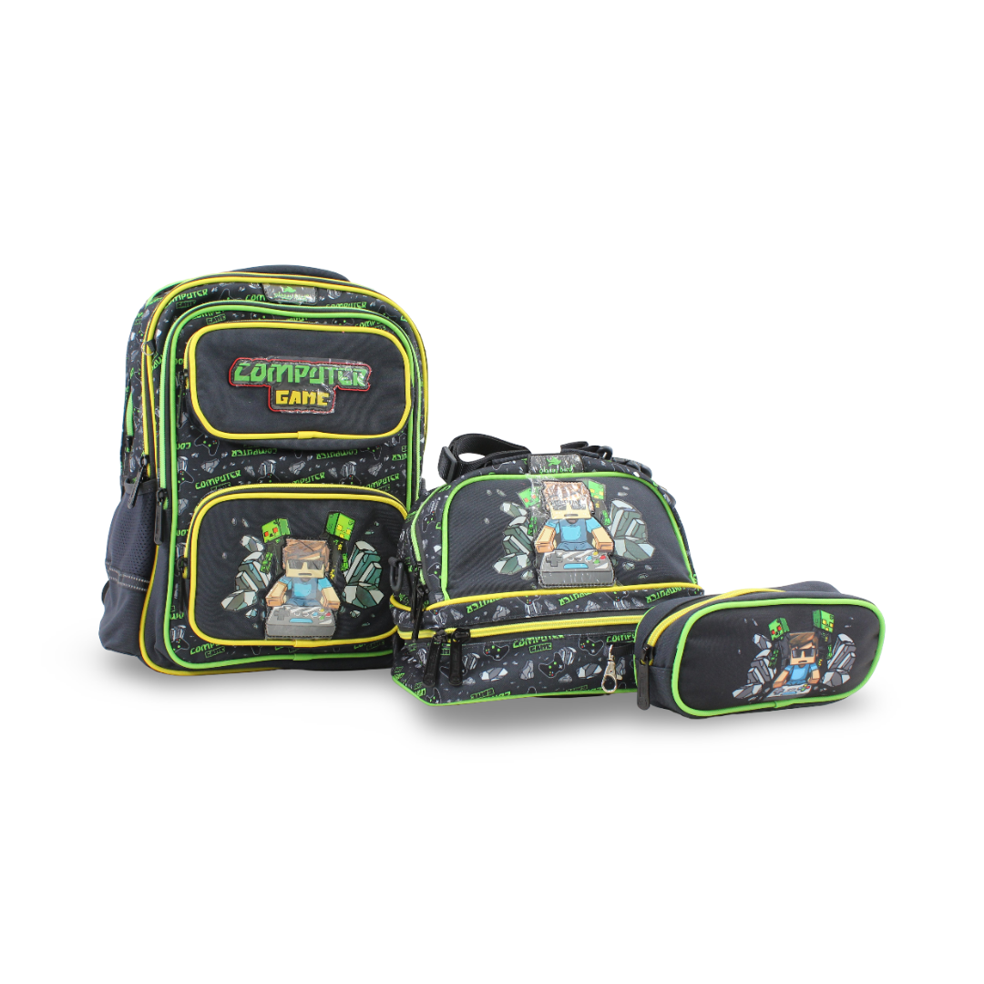 Glossy Bird School Set Minecraft Backpack – Green