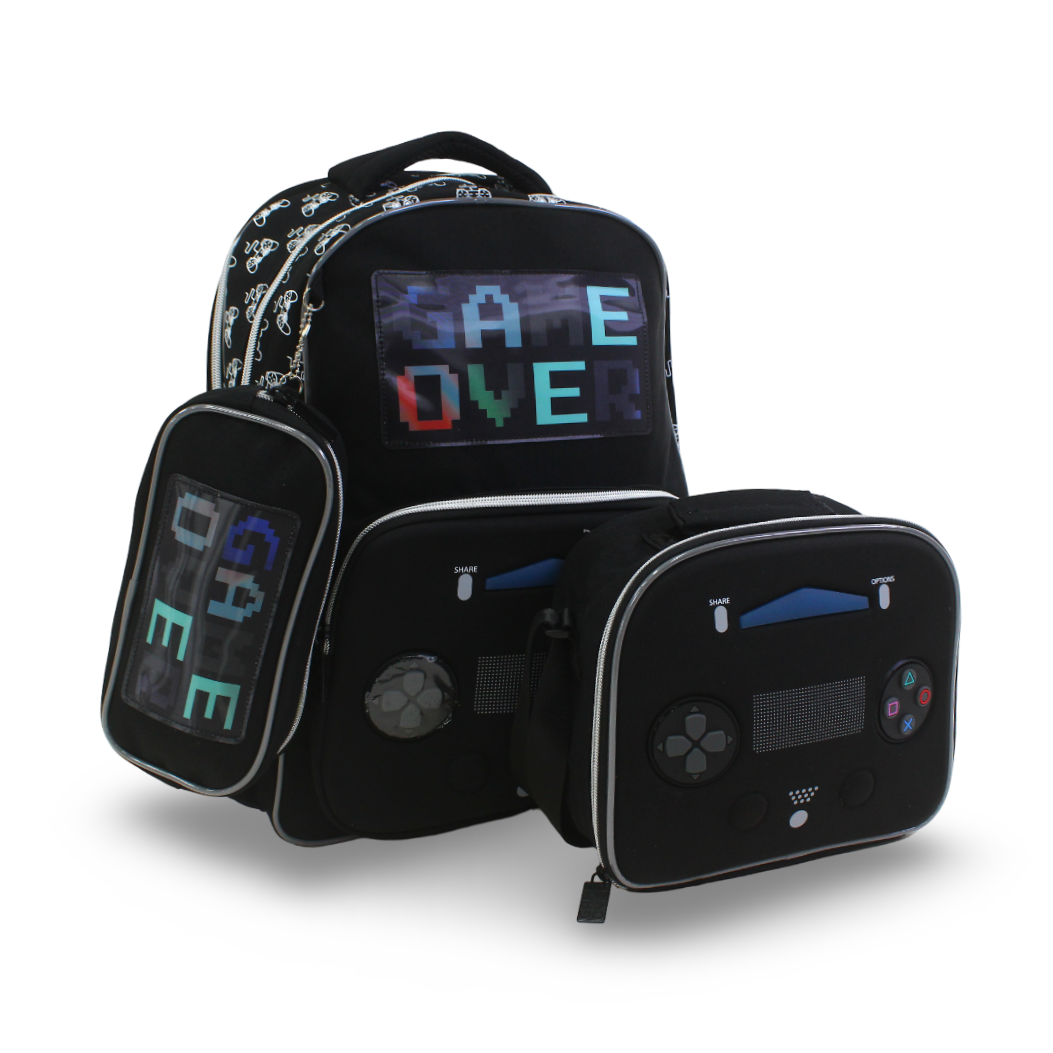 Glossy Bird School Set Game Over Backpack – Black