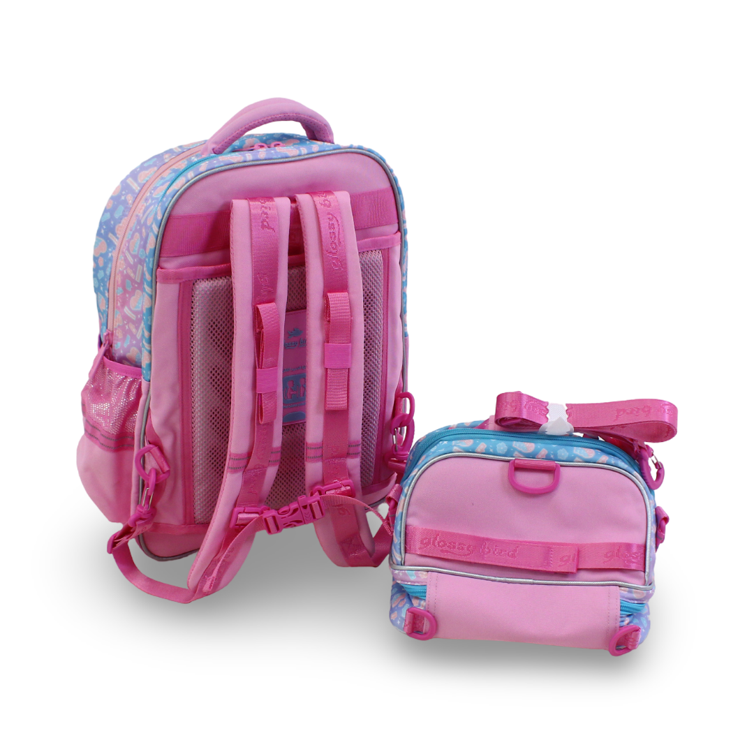 School Set 17 Inches – Pink with Stitch Design