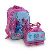 School Set 17 Inches – Pink & Baby Blue with Best Friend Design