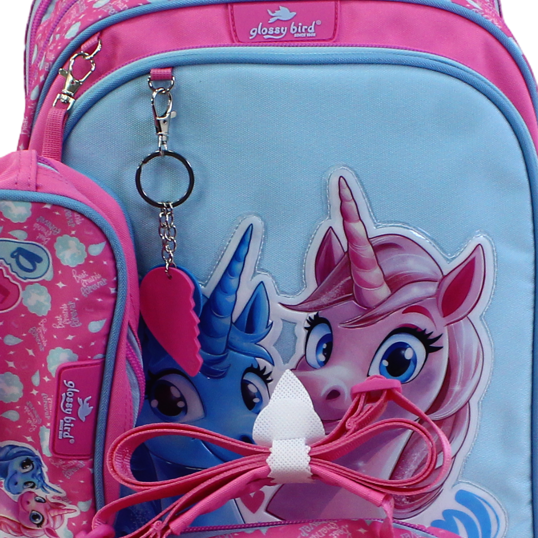 School Set 17 Inches – Pink & Baby Blue with Best Friend Design