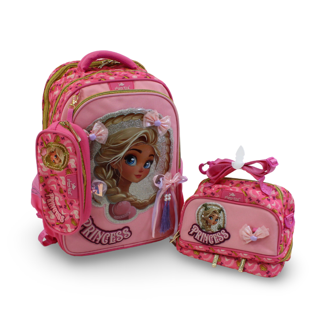 School Set 17 Inches – Pink with Princesses Design