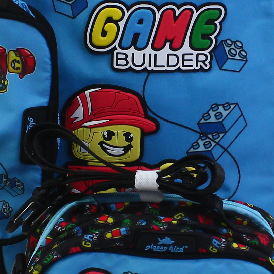 School Set 17 Inches – Baby Blue & Black with Game Builder Design