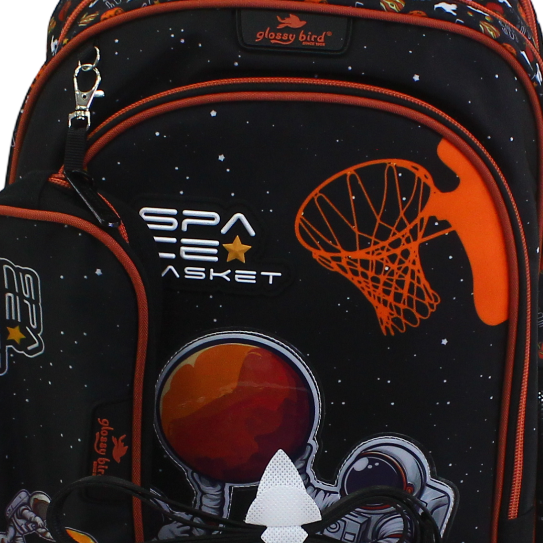 School Set 17 Inches – Black with Space Basket Design
