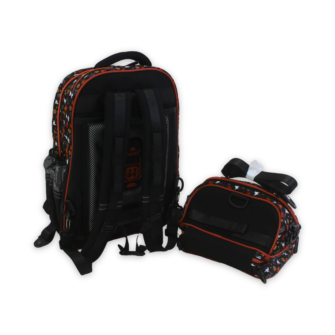 School Set 17 Inches – Black with Space Basket Design
