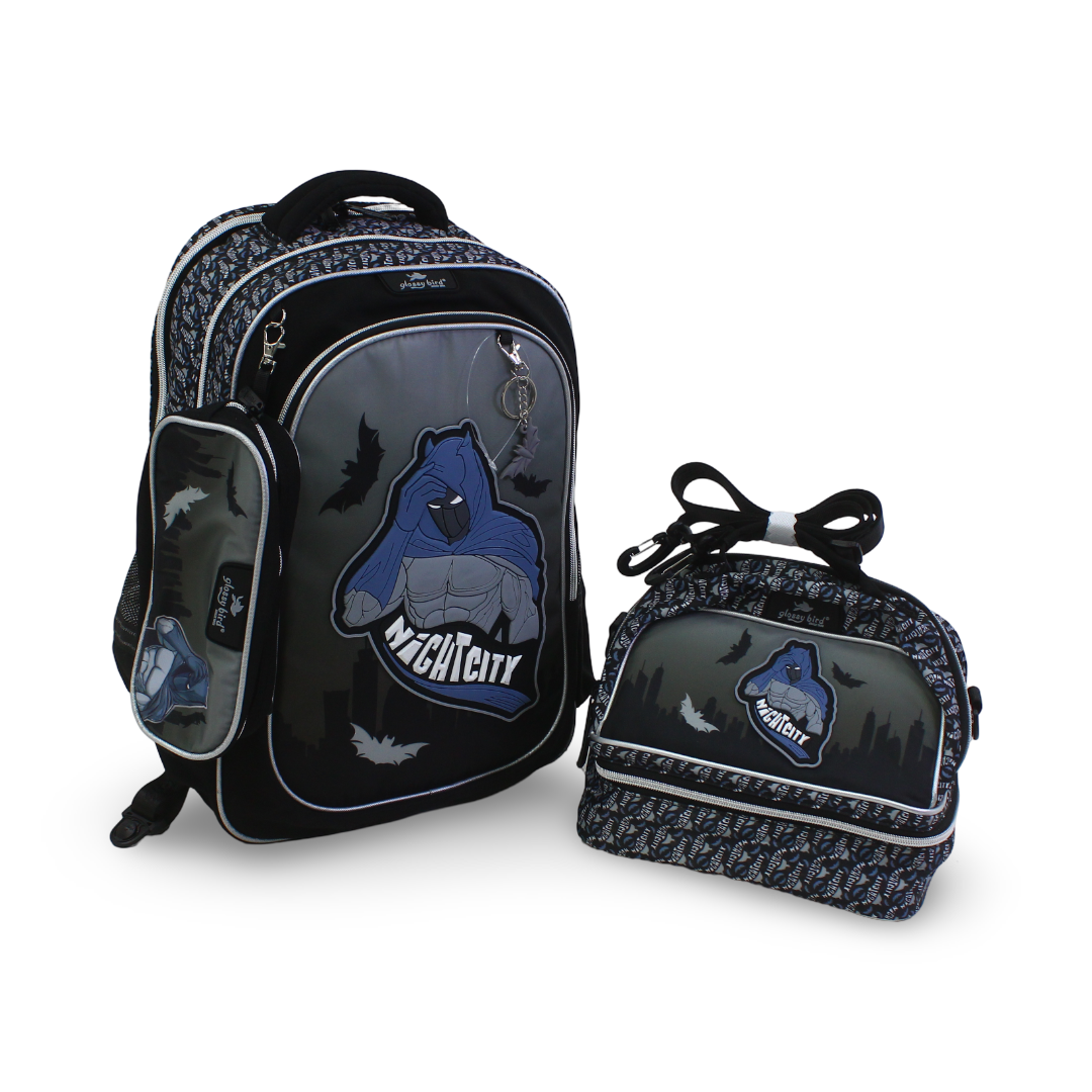 School Set 17 Inches – Black with Night City Design