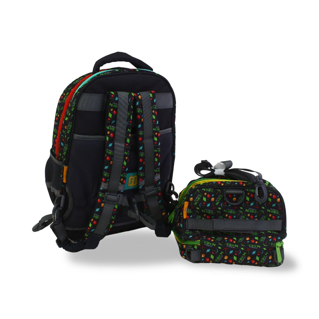 School Set 16 Inches – Black & Green with The World of Mines Design