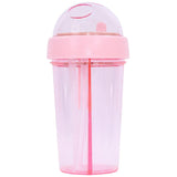 Dual Sippers Transparent Bottle, Pink - 500 ml - Ourkids - Marcada
