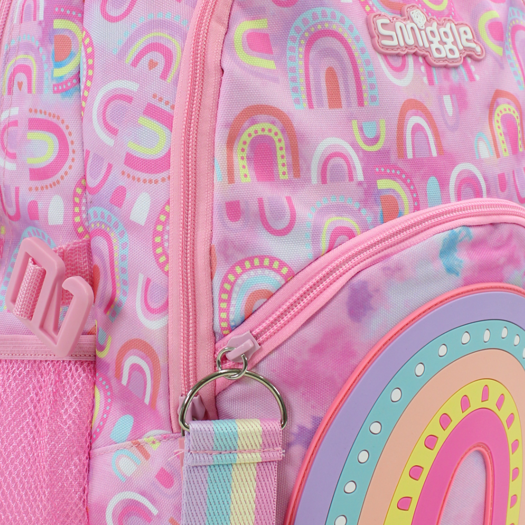 Smiggle Backpack Rainbow Design 17 Inches – Pink