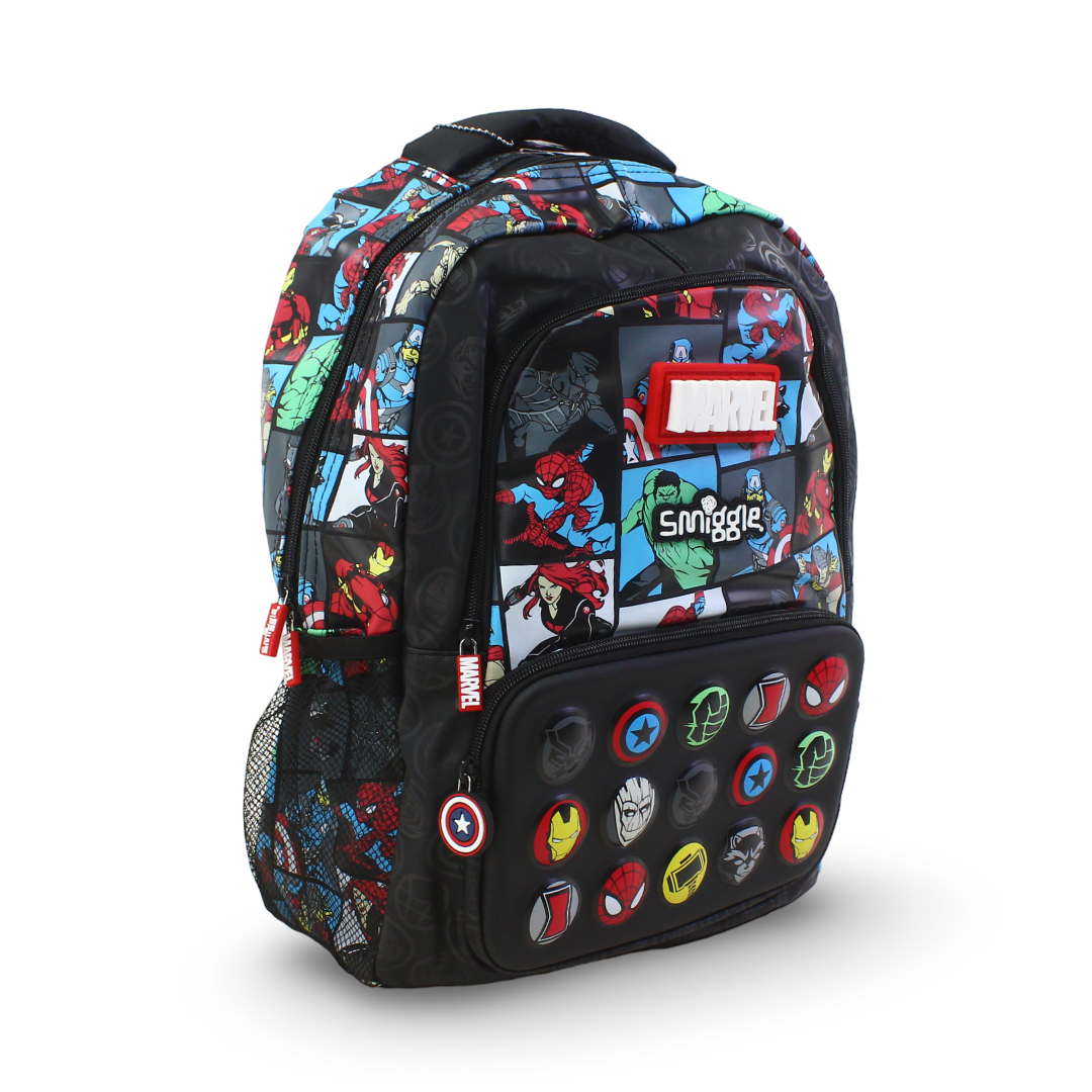 Smiggle Backpack Avengers Design 17 Inches – Black
