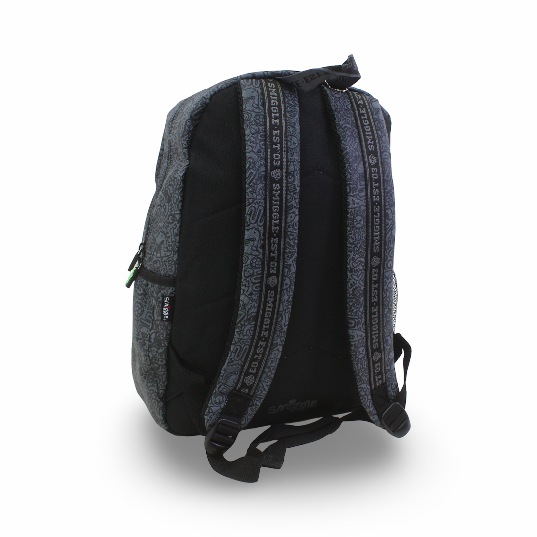 Smiggle Backpack Logo Design 17 Inches – Black & Grey