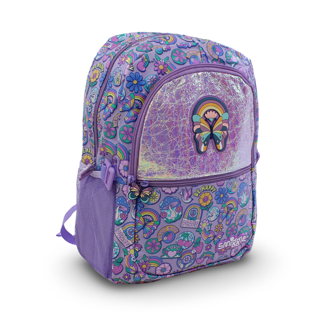 Smiggle Backpack Butterfly Design 17 Inches – Purple