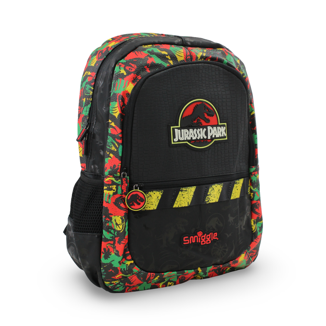 Smiggle Backpack Jurassic Park Design 17 Inches – Black
