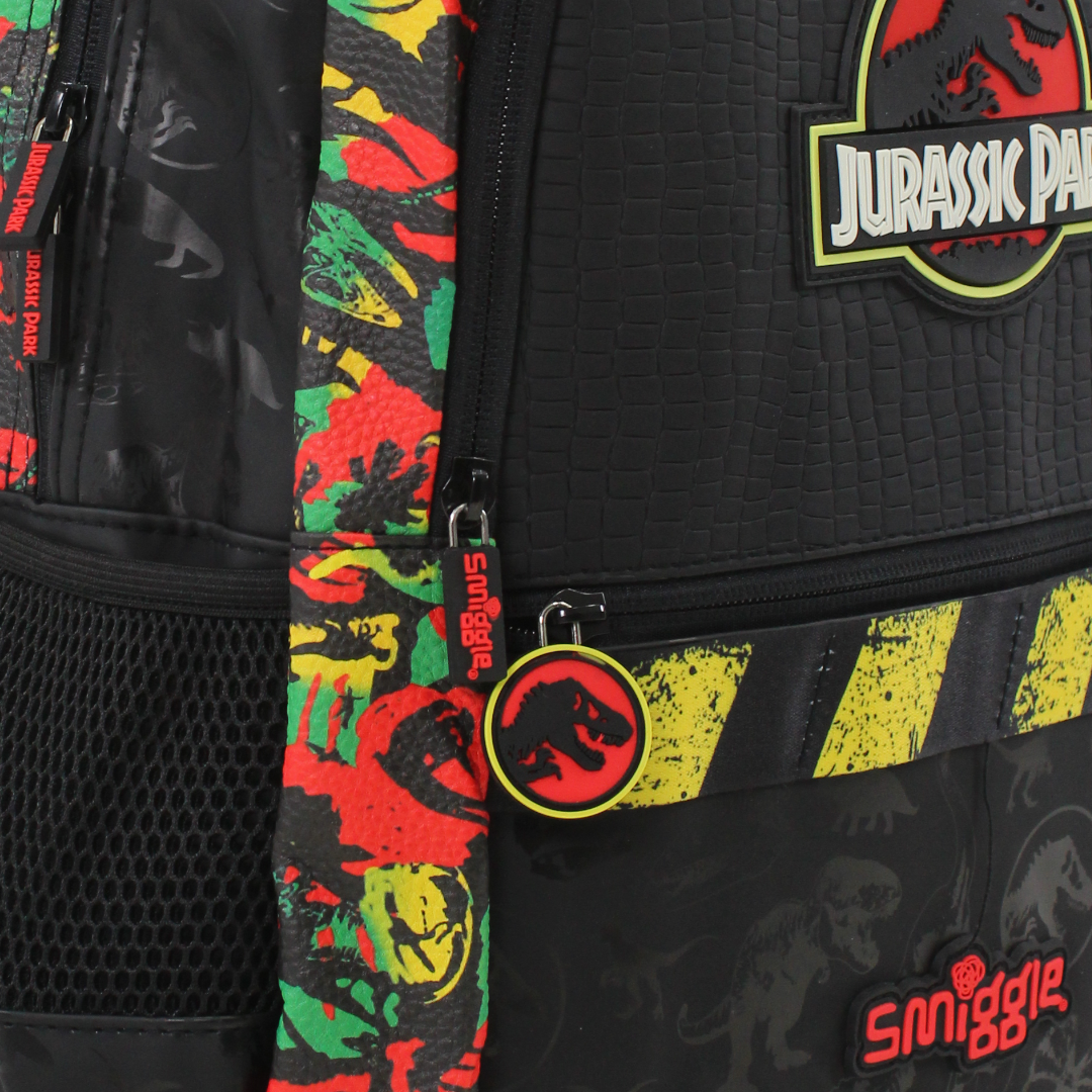 Smiggle Backpack Jurassic Park Design 17 Inches – Black