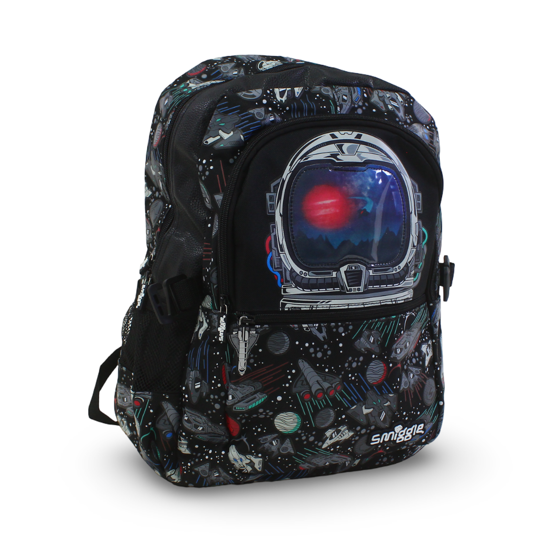 Smiggle Backpack Space and Planets Design 17 Inches – Black