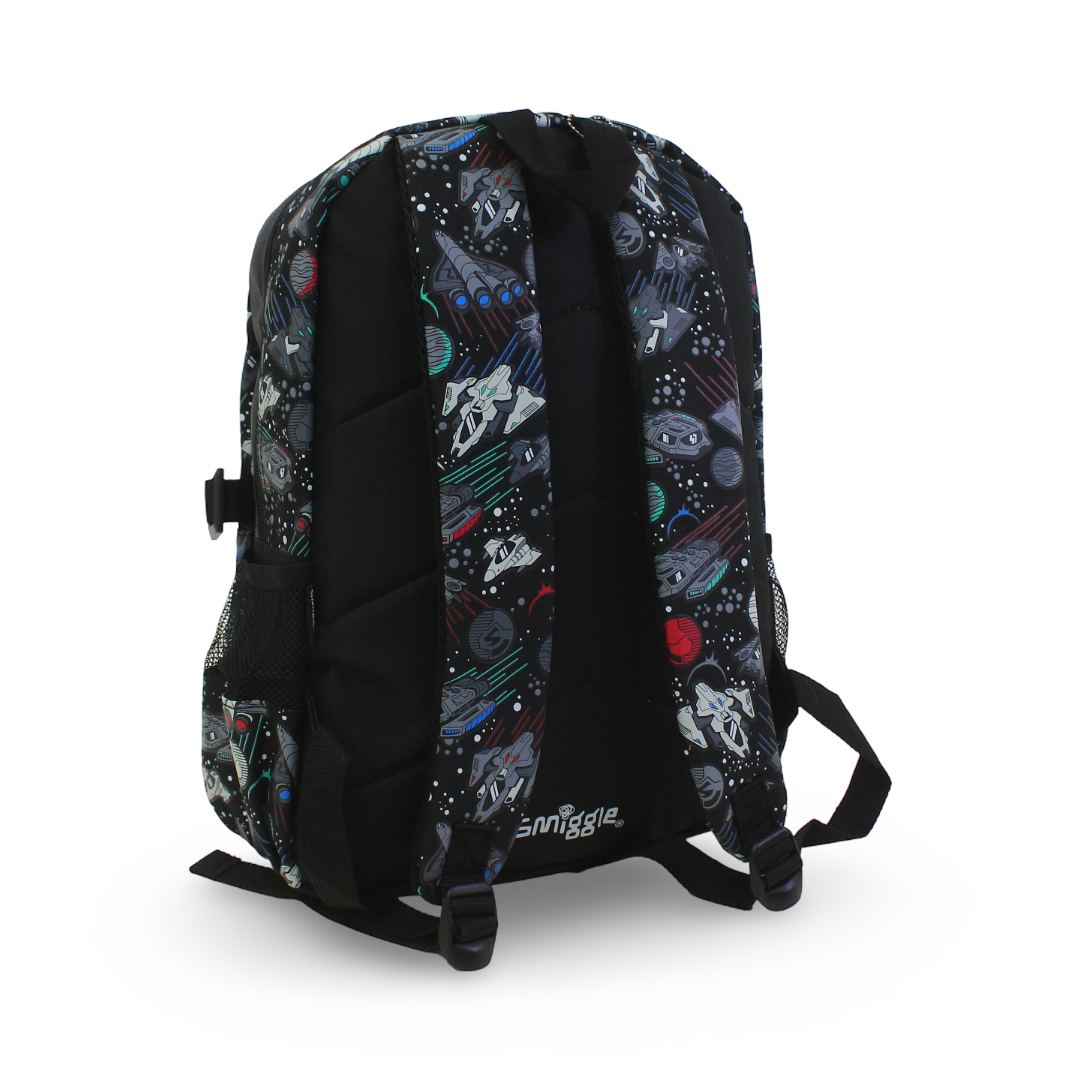 Smiggle Backpack Space and Planets Design 17 Inches – Black