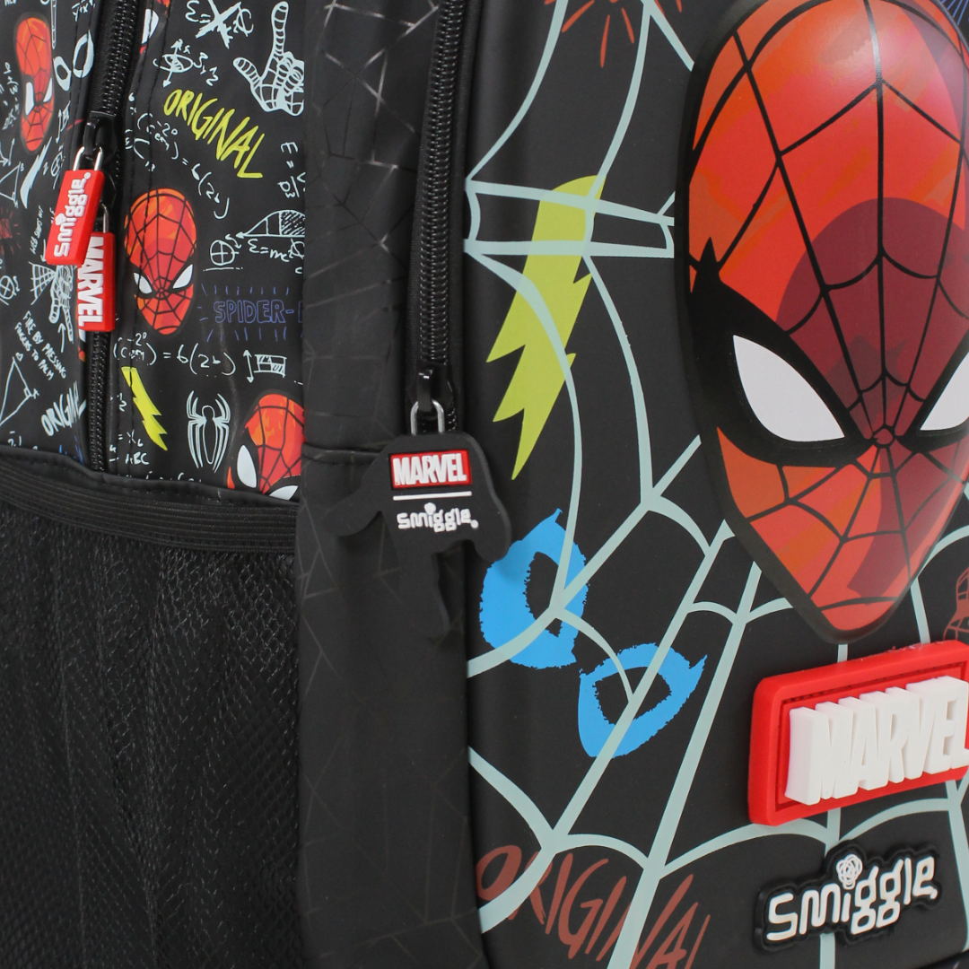 Smiggle Backpack Spider-Man Design 17 Inches – Black
