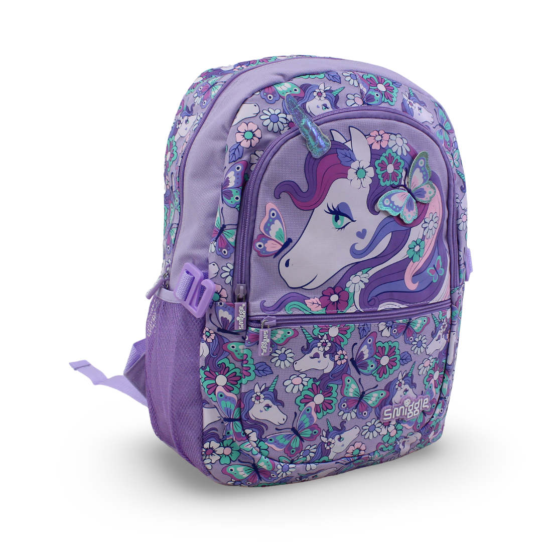 Smiggle Backpack Unicorn Design 17 Inches – Purple