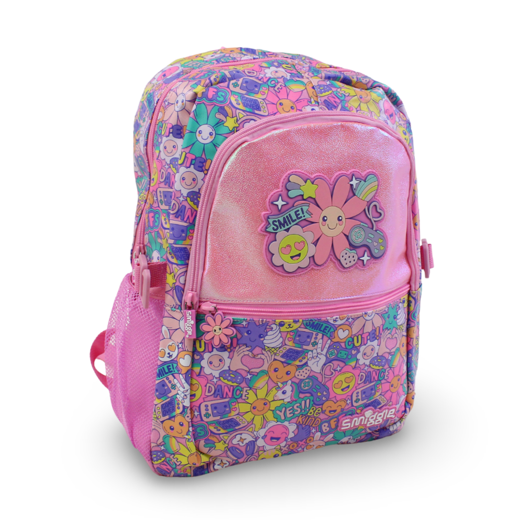 Smiggle Backpack Smile Design 17 Inches – Pink