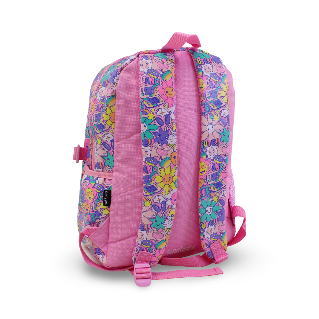 Smiggle Backpack Smile Design 17 Inches – Pink