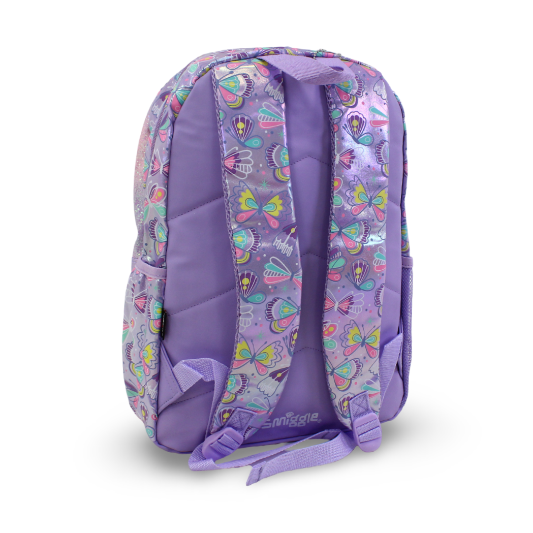 Smiggle Backpack Butterfly Design 17 Inches – Purple